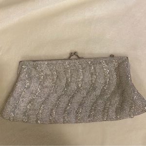 Silver Beaded Evening Bag